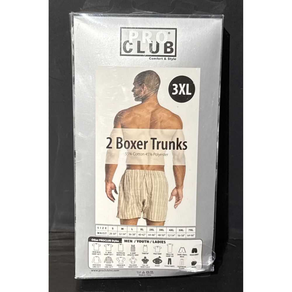 Pack of 2 Pro‎ Club  Men Underwear Boxer Trunks Briefs Shorts 3XL - Picture 2 of 3